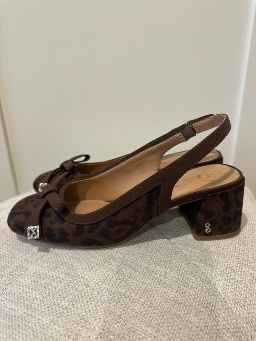 Sam & Libby size 8 Giselle Brown slingback leopard pattern pumps - Picture 4 of 10